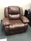 BROWN LEATHER/VINYL RECLINING CHAIR