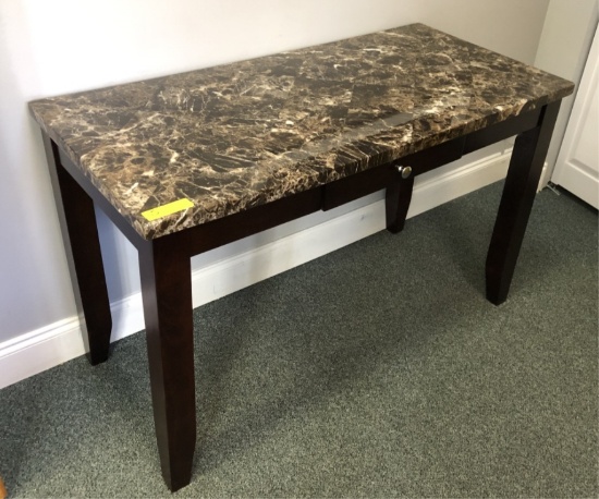 SMALL DESK WITH IMITATION MARBLE TOP 4'  X 23"