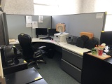 LOT CONSISTING OF: OFFICE PARTITIONS AND MODULAR DESK