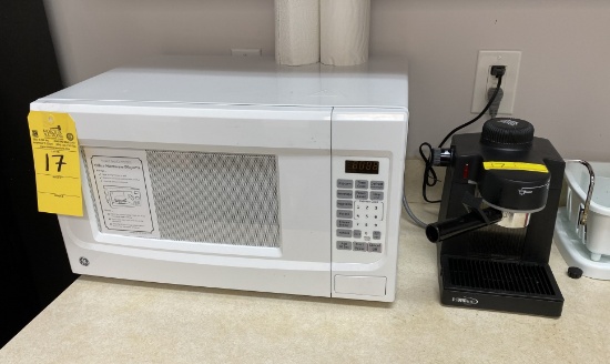 LOT CONSISTING OF MICROWAVE AND ESPRESSO MACHINE