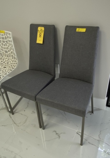 GREY FABRIC DINING CHAIRS