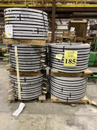 LOT CONSISTING OF ROLLS OF STEEL 3.75" WIDE,