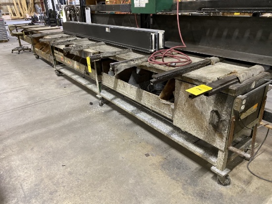 ROLLING STEEL PRODUCTION BENCHES 13.5'L X 39"W