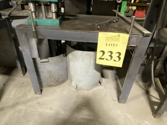 (2) DIE SHOE TABLES AND ROLLING METAL CART