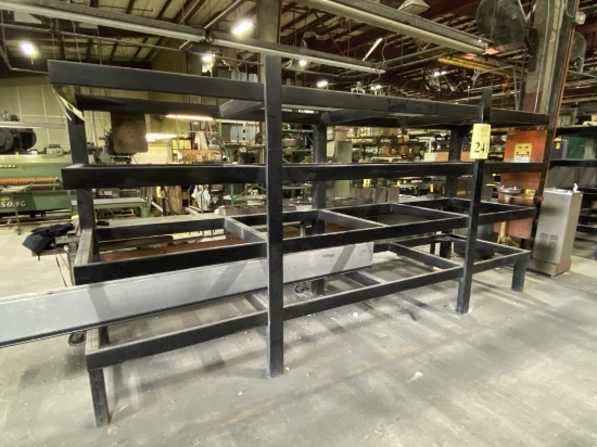 4-TIER STEEL RACK WITH CONTENTS