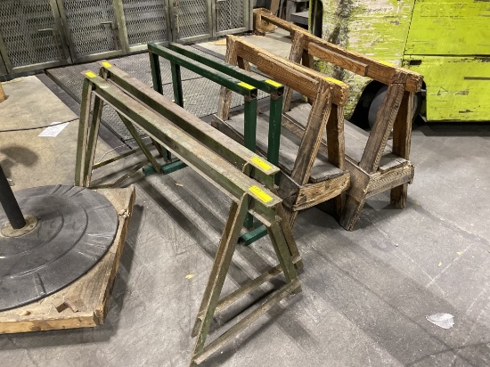 WOOD AND METAL SAW HORSES