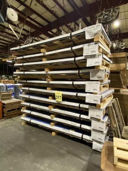 PALLETS OF BRONZE PAINTED SHEET METAL PANELS
