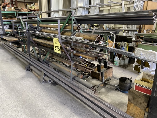 METAL RACK WITH ASSORTED RAW STEEL MATERIALS