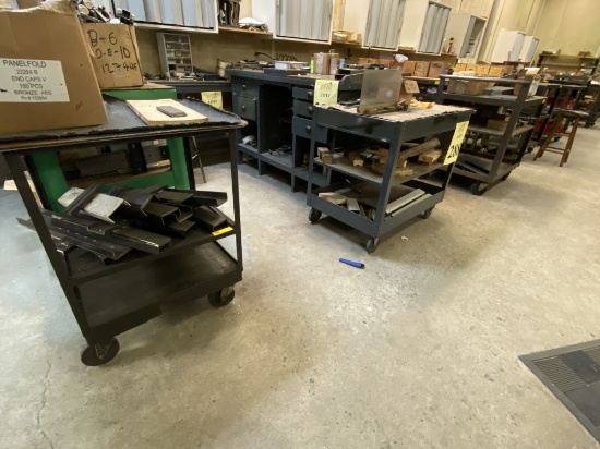 METAL CARTS ON CASTERS WITH CONTENTS