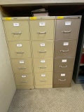 LOT CONSISTING OF (3) 4-DRAWER METAL FILE