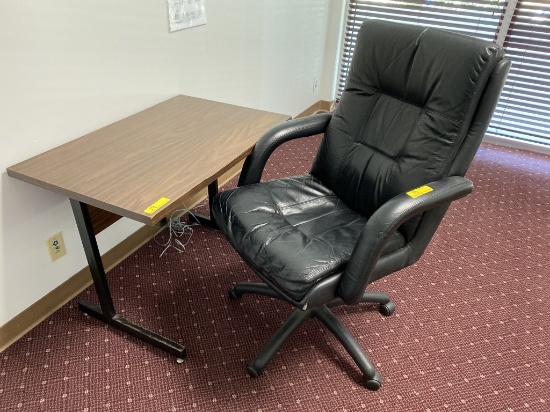 LOT CONSISTING OF DESK AND CHAIR