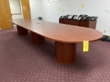 TRIPLE PEDESTAL: (2) PIECE CONFERENCE TABLE