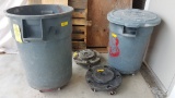 GARBAGE CANS WITH ON CASTERS