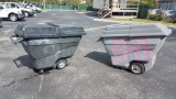 ROLLING GARBAGE BINS, (2) HAVE TOPS