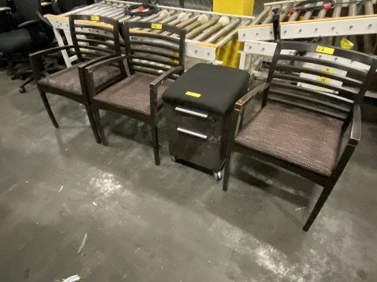 LOT CONSISTING OF: (3) WOOD CLIENT CHAIRS
