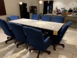 7.5' NATURAL STONE TOP CONFERENCE TABLE WITH