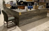 CUSTOM NATURAL STONE TOP DESK WITH (2) CHAIRS
