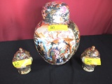 LOT CONSISTING OF ROYAL SATSUMA GINGER JARS