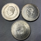 LOT CONSISTING OF (3) MEXICAN SILVER COINS