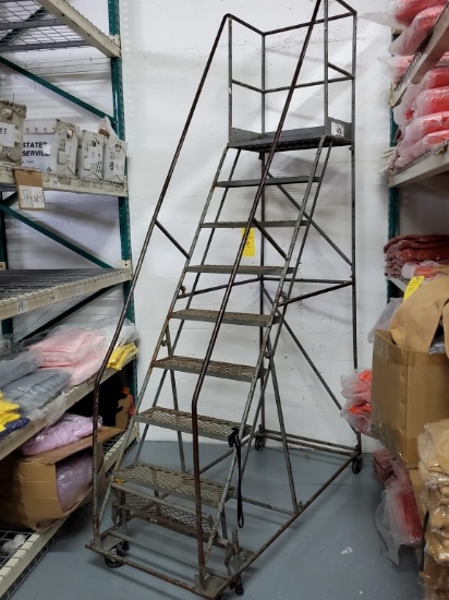 ROLLING METAL WAREHOUSE STAIRS 9'