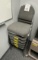 GREY STACKING UPHOLSTERED CHAIRS