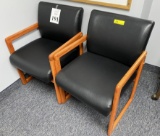 MATCHING CLIENT CHAIRS: WOOD AND LEATHER