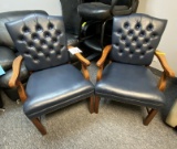 TUFTED LEATHER ARM CHAIRS