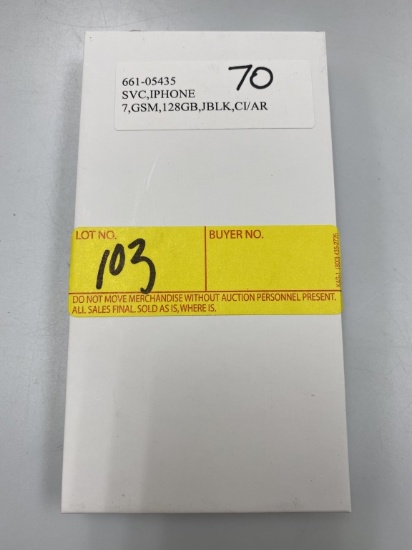 NEW IPHONE 7, GSM, 128GB, JET BLACK, CI/AR, SVC