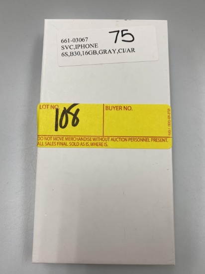 NEW IPHONE 6S, B30, 16GB, GRAY, CI/AR, SVC