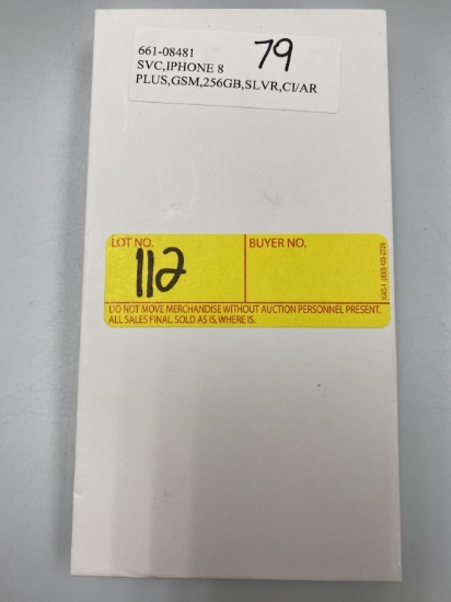 NEW IPHONE 8 PLUS, GSM, 256GB, SILVER, CI/AR, SVC