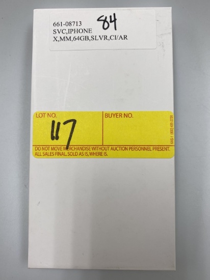 NEW IPHONE X, MM, 64GB, SILVER, CI/AR, SVC
