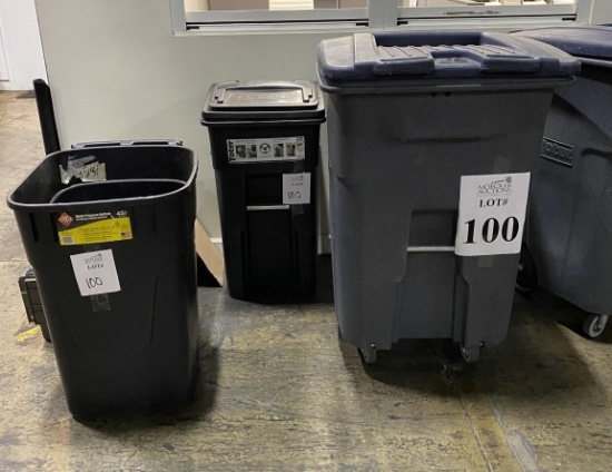 LOT OF (3) ASSORTED GARBAGE CANS