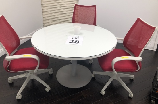 48" ROUND GLASS TOP TABLE