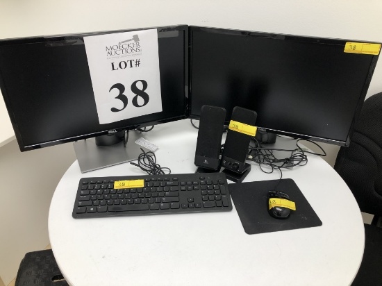 DELL 24" MONITORS WITH KB, MOUSE, SPEAKERS