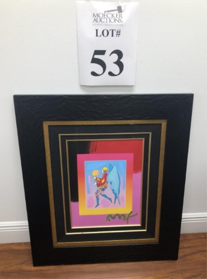 PETER MAX FRAMED ART "TIP TOE FLOATING" 2007