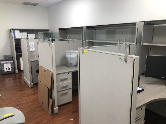 CUBICLES WITH OVERHEAD STORAGE