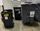 LOT OF (3) ASSORTED GARBAGE CANS
