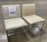 FABRIC CHAIRS WITH CHROME BASE
