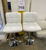 WHITE VINYL SWIVEL BAR CHAIRS