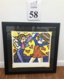 ROMERO BRITO FRAMED ART LITHOGRAPH