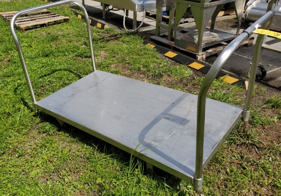STAINLESS STEEL ROLLING CART WITH TWO HANDLES