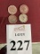 LOT CONSISTING OF (4) ASSORTED SILVER COINS