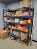 SECTION OF METAL SHELVING WITH WIRE RACKS