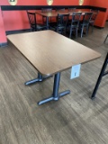 FORMICA TABLES, DUAL STEEL PEDESTALS, 42