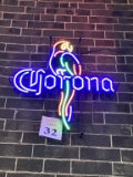 CORONA LIGHTED PARROT SIGN