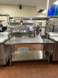 STAINLESS STEEL PREP TABLE, TWO TIER SHELVING