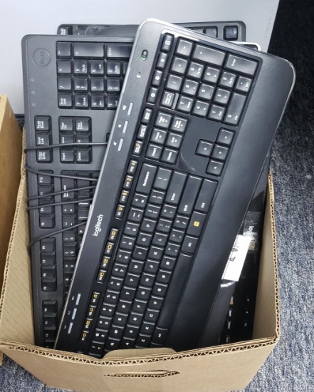 LOT OF WIRED AND WIRELESS KEYBOARDS AND MICE