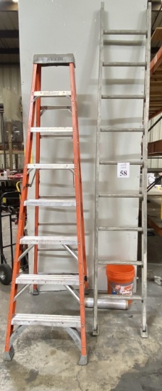 LOT OF LADDERS AND STEP STOOLS