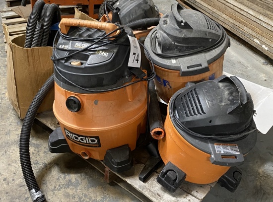 LOT OF RIDGIG WET/DRY VACUUMS