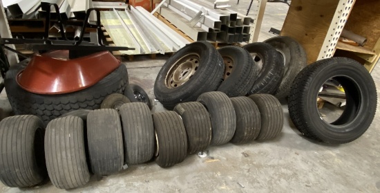 LOT OF ASSORTED WHEELS AND TIRES